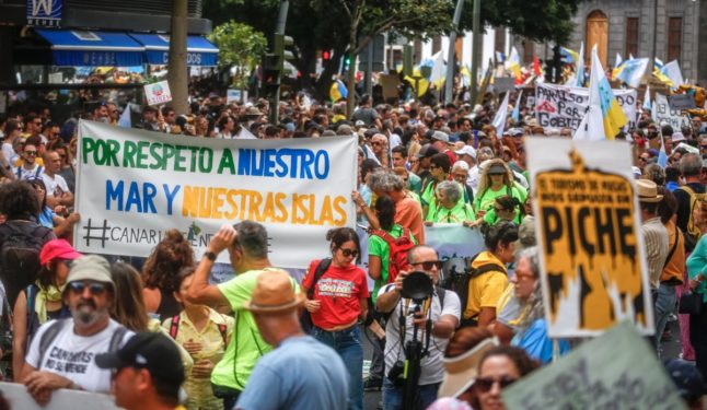 Mass protests in Spain’s Canary Islands decry overtourism