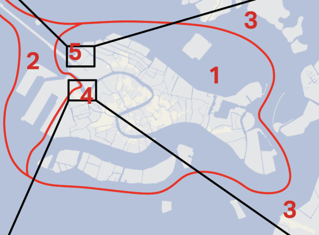 Venice map, entry fee