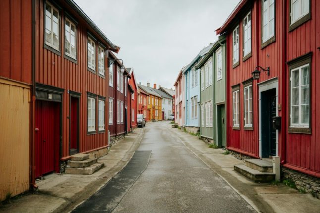 Pictured are the back streets of a Norwegian city.