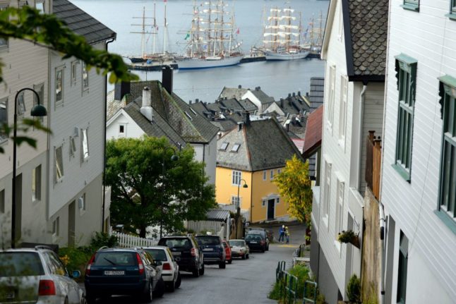 Pictured are the back streets of Ålesund.