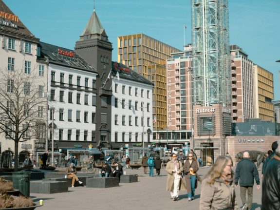 Pictured is central Oslo in the spring.