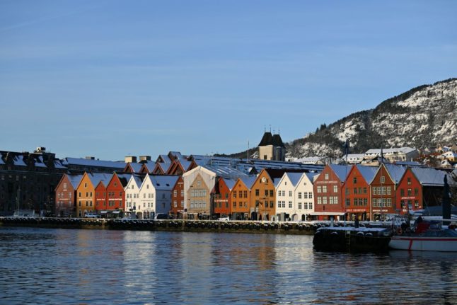 Pictured is a view of Bryggen in Bergen.