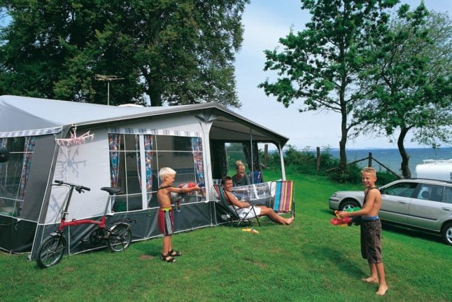Family camping in Germany