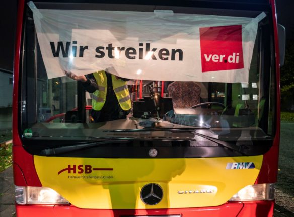 Which transport routes will be affected by bus strikes in Hesse?