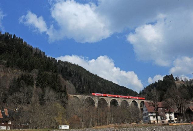 A train on a bridge