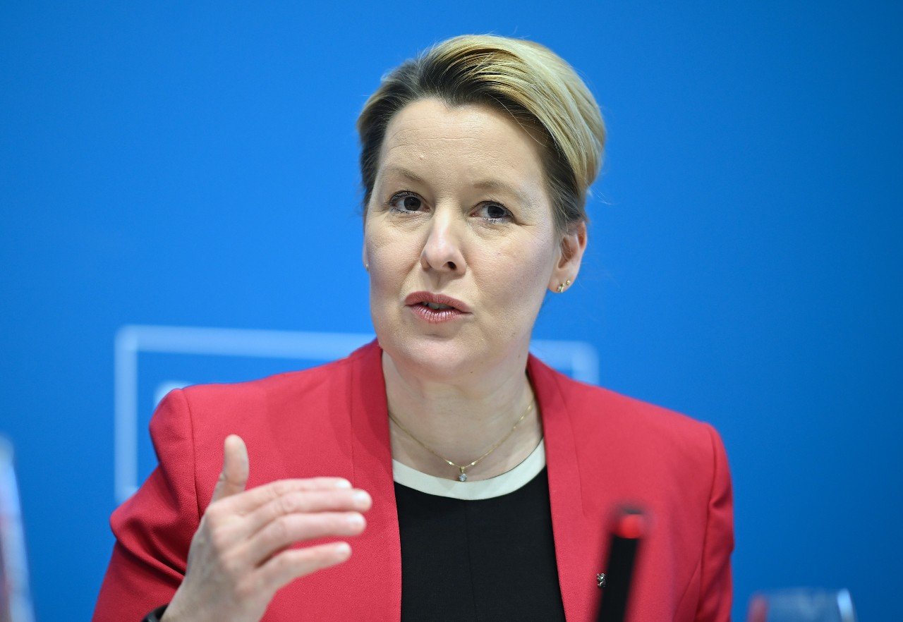 Franziska Giffey at Berlin press conference