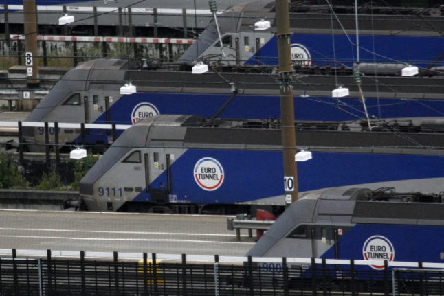 Eurotunnel trains in Folkestone