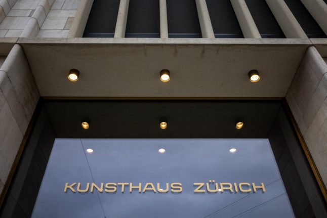 A picture taken on March 14, 2023 shows the entrance of the Kunsthaus Zurich.