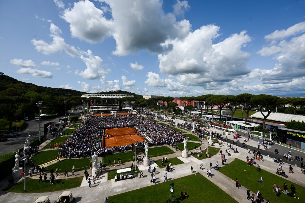 A general view of the Nicola Pietrangeli court during the Internazionali di Roma tennis tournament