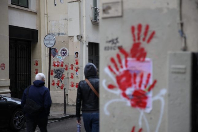 Paris Holocaust memorial defaced with red hand graffiti