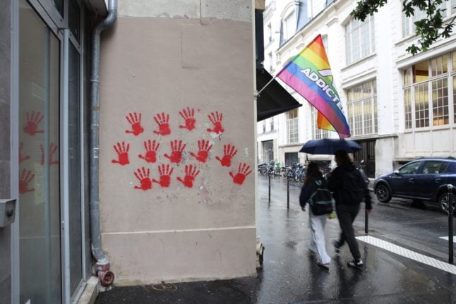 Anti-Semitic graffiti on buildings in the Paris area where the Holocaust memorial was vandalised