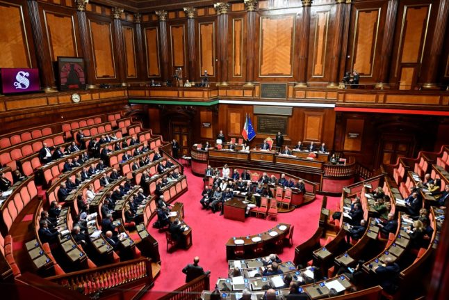 A view of Italy's upper house of parliament in Rome in November 2023.