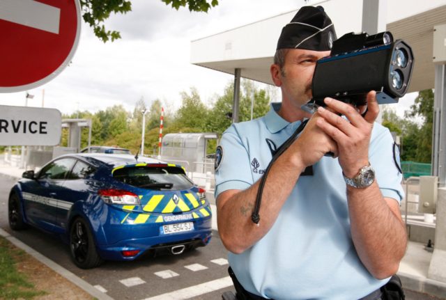 Police test a speed camera