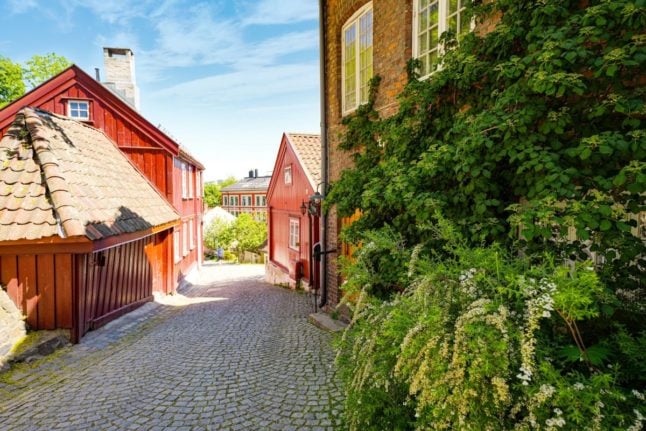 Pictured is one of Oslo's scenic side streets.