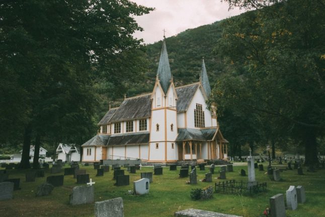 Pictured is a church in Lærdal Norway.