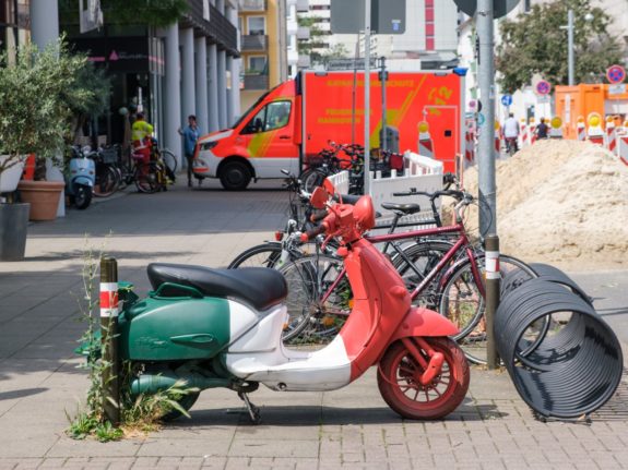 Ambulance and motorcycle in Italy