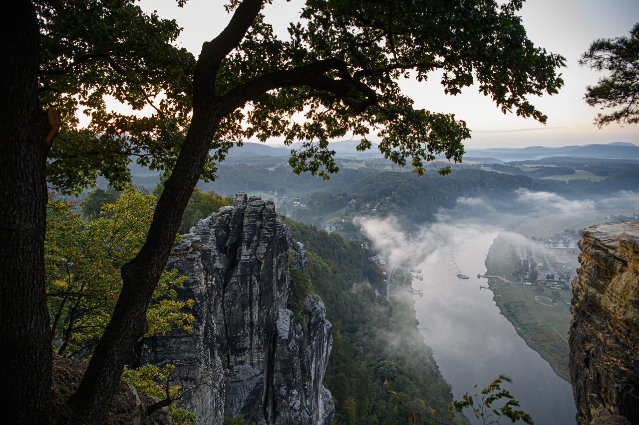 A view of the Elbe in the Saxon Switzerland