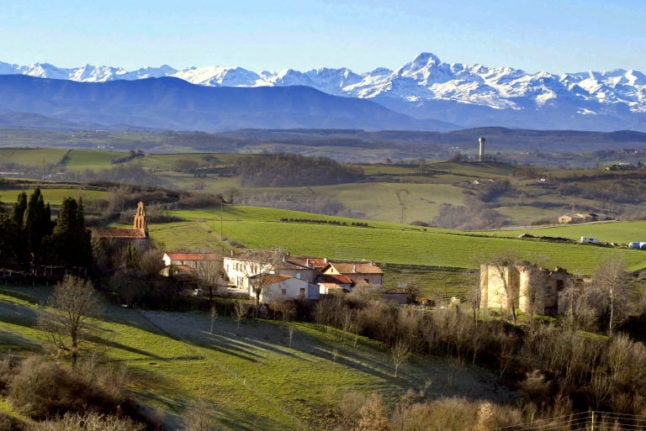 A small village in rural France, near the Pyrenees mountains