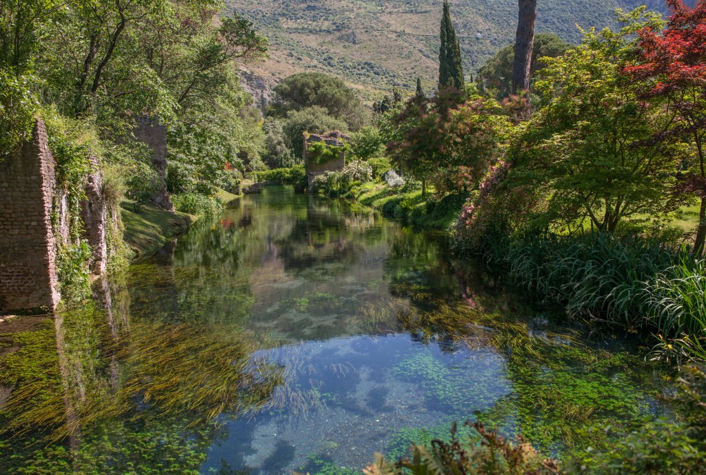 A view of the Garden of Ninfa in Latina