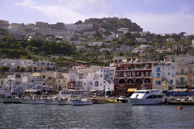 A view of the main port on Italy's Capri island