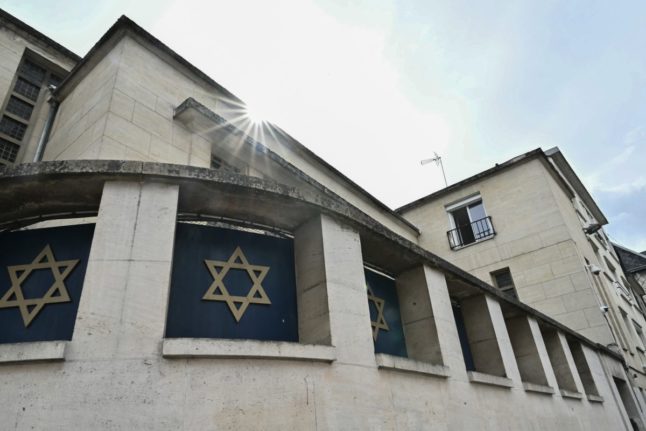 This photograph shows the synagogue in the Normandy city of Rouen