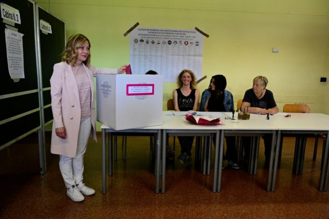 Meloni's far-right party tops EU vote in Italy, exit polls show