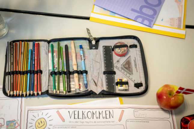 Pencil case and welcome to school sheet