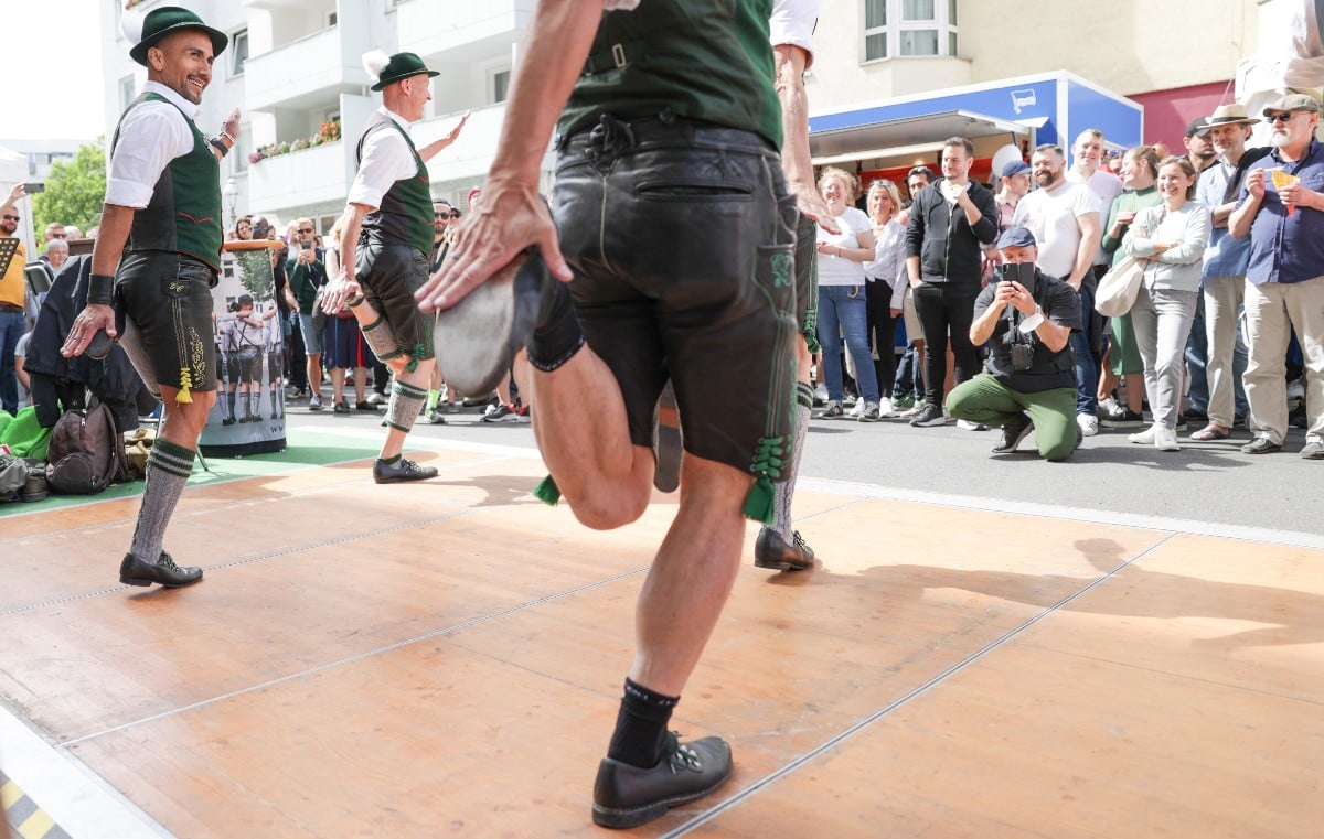 Dancers at the Lesbian and Gay Street Festival in Berlin in 2022.