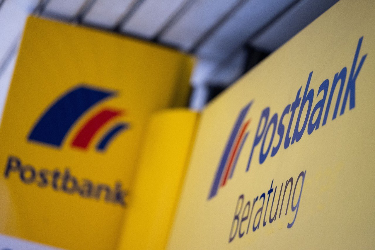 A sign for Postbank, one of the major banks in Germany. 