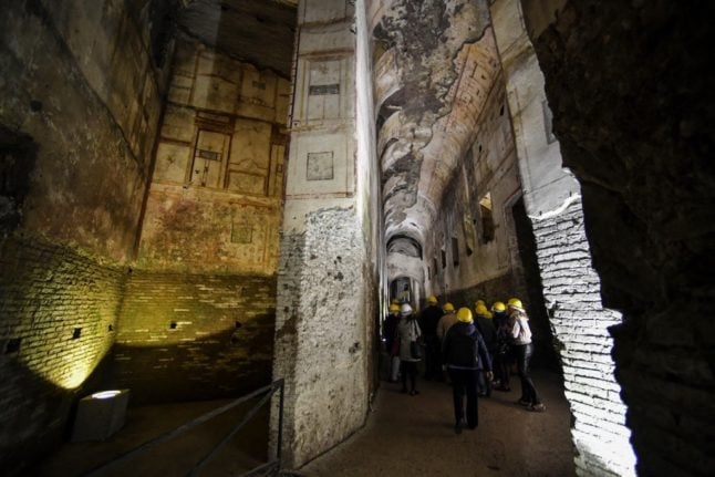The soaring vaulted ceilings of Nero's buried 'Golden Palace'.
