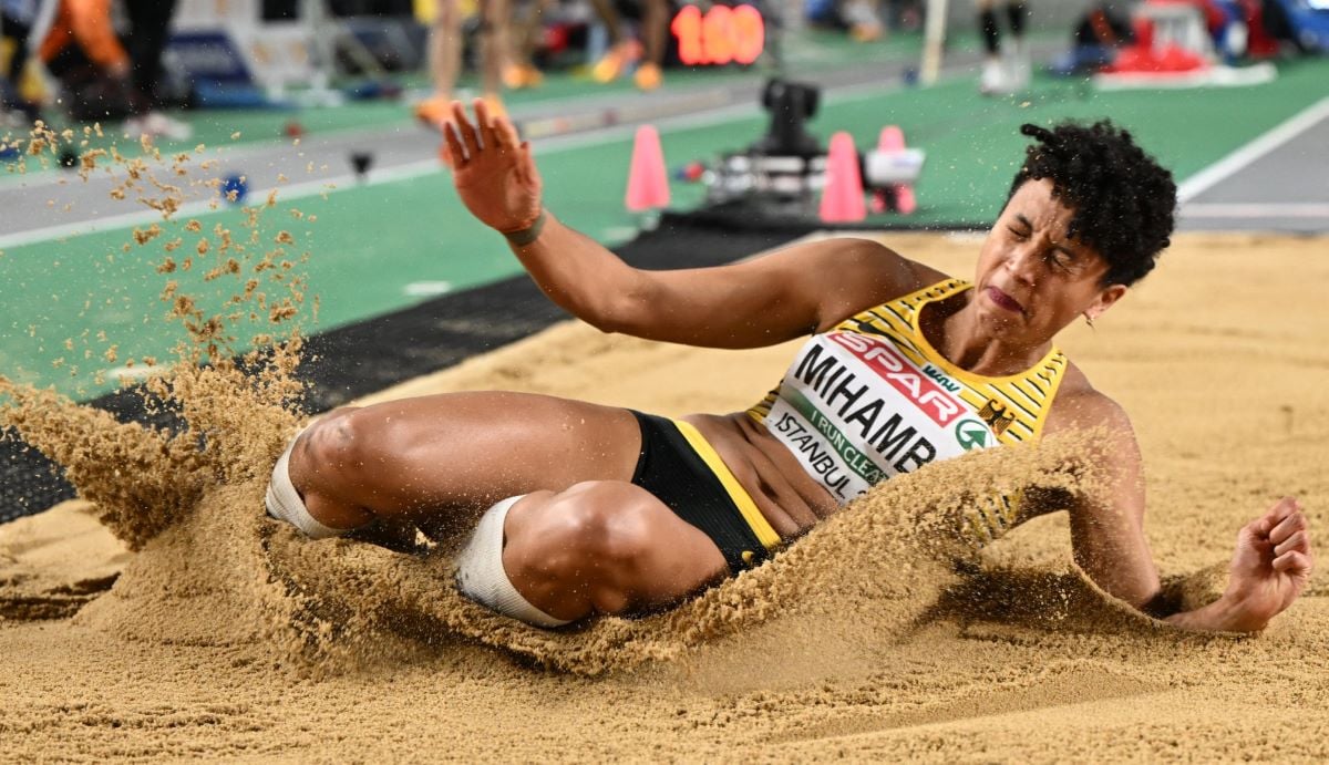 Mahimbo lands a long jump