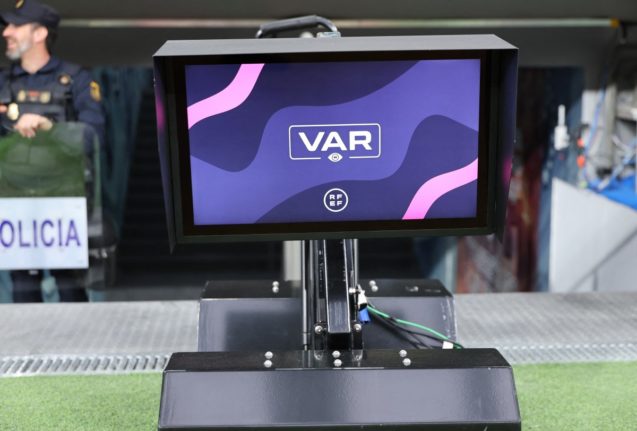 Pictured is a VAR monitor.