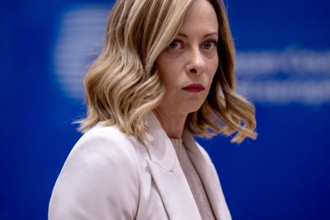 Italy's Prime Minister Giorgia Meloni pictured during a EU leaders summit in Brussels