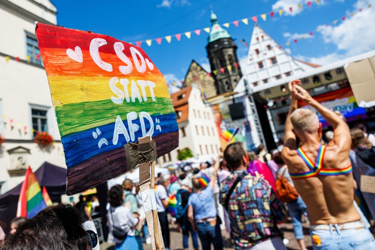 Pride parade runs the gauntlet in German far-right stronghold