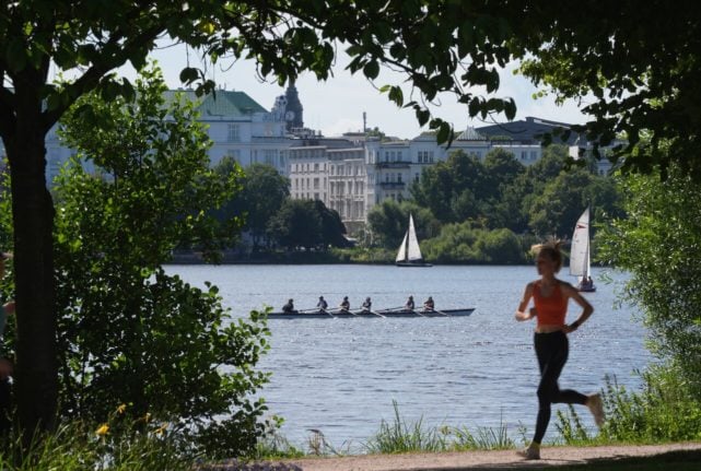 A jogger in Hamburg.