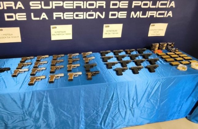 Three Brits arrested and 36 guns seized in raid in southern Spain