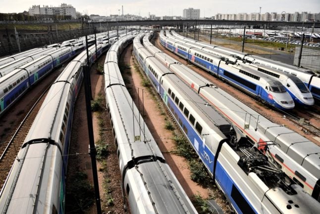 French TGV high-speed trains outside the Gare de Lyon