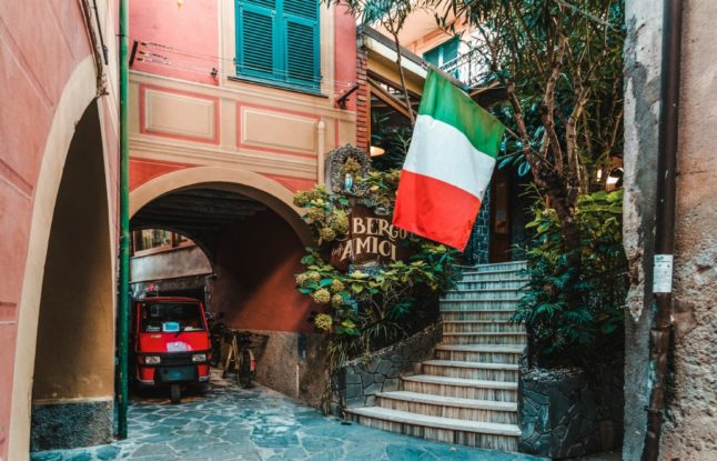 A view of the Albergo degli Amici hotel in Monterosso al Mare, Liguria