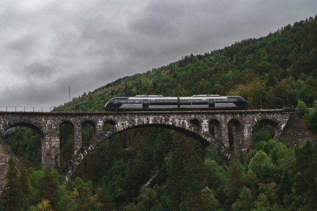 Pictured is a train in Norway.