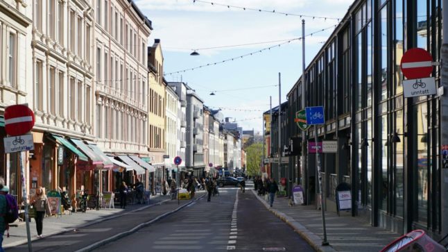 Pictured is a side street in Oslo.