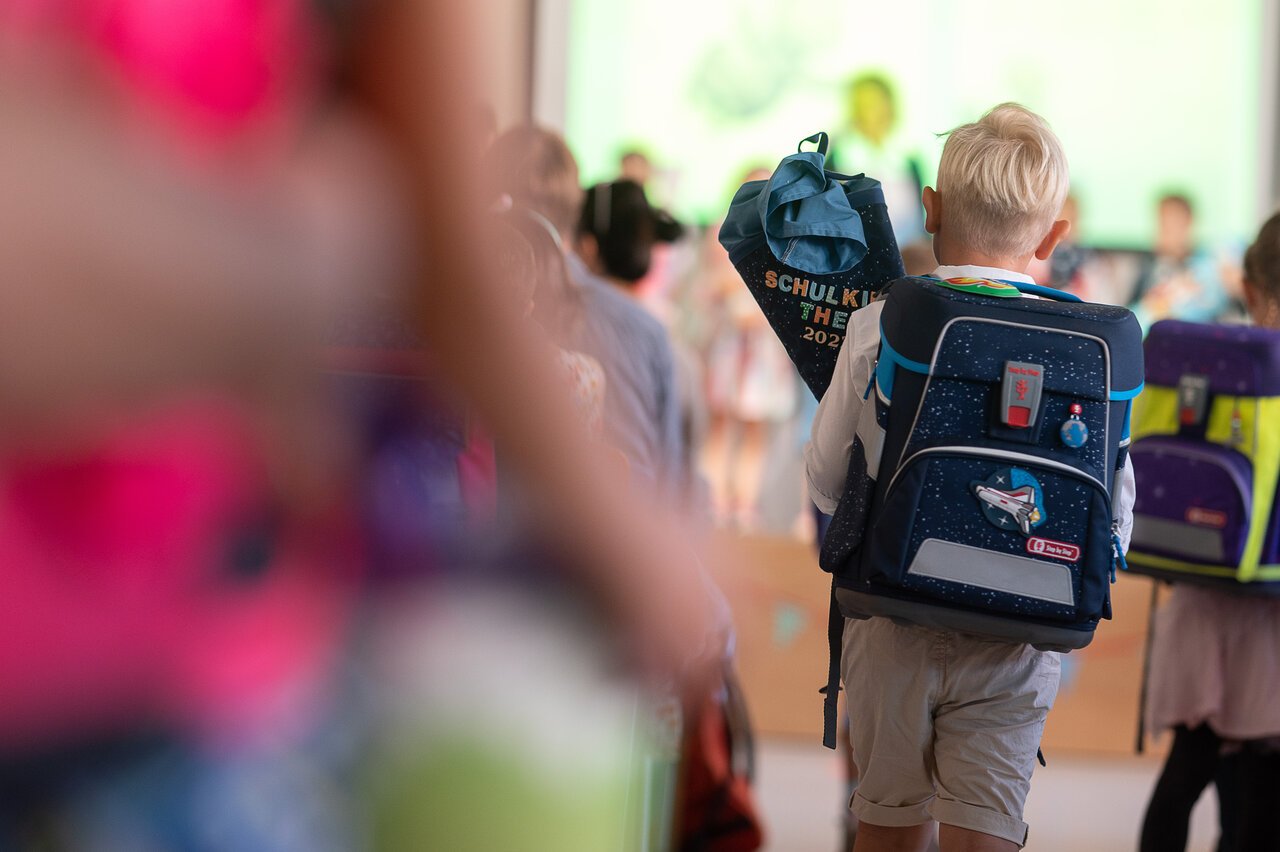 A pupil with a 'Schultüte' in Bavaria.