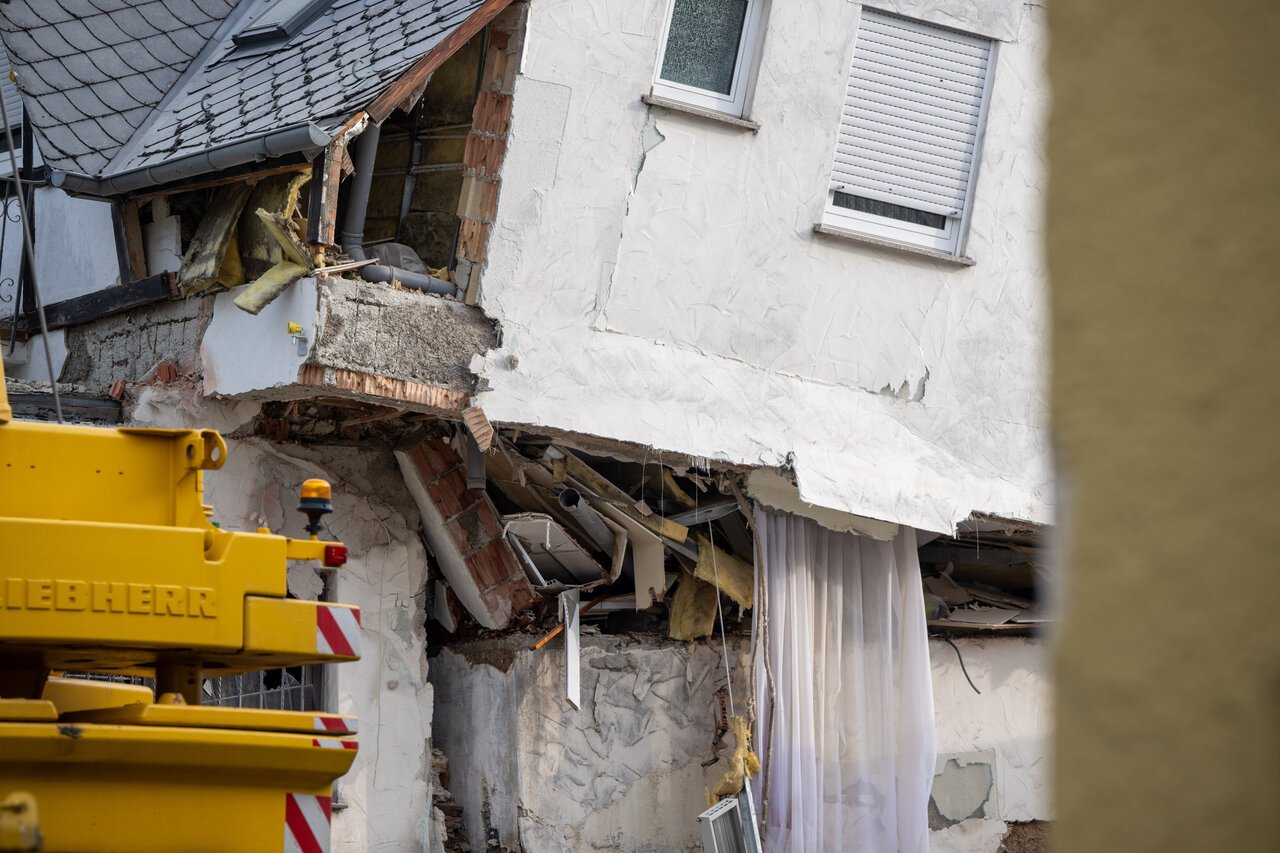 The hotel partially collapsed on Tuesday night. 