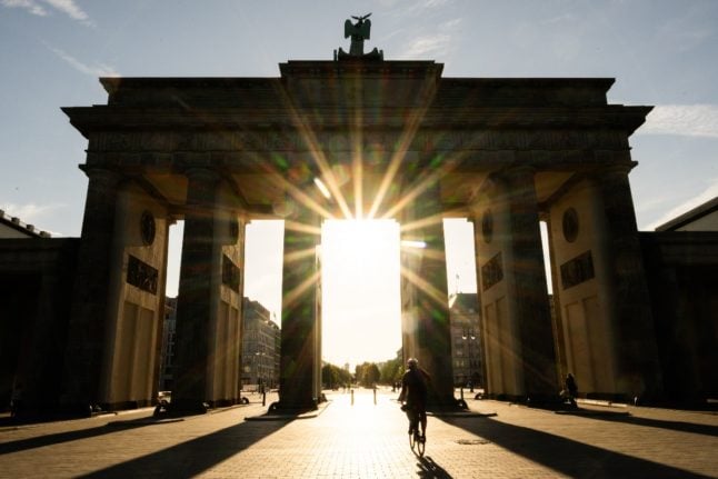 Berlin's Brandenburg Gate on a sunny morning.