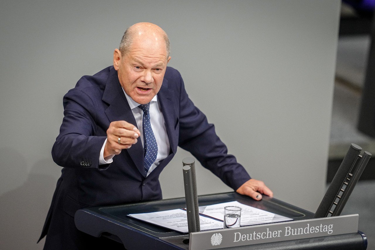 German Chancellor Olaf Scholz Bundestag