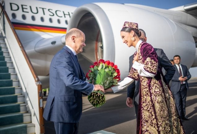 German Chancellor Olaf Scholz in Uzbekistan