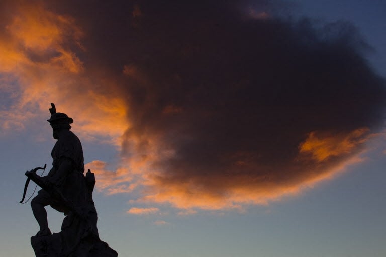 A sculpture of legendary Swiss hero William Tell 