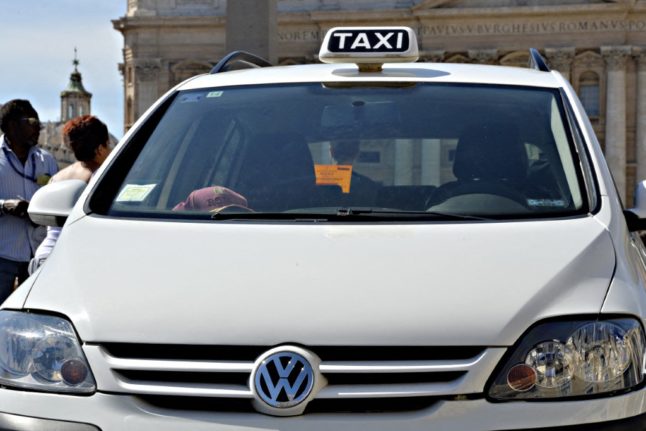 A taxi pictured in Saint Peter's Square in 2015