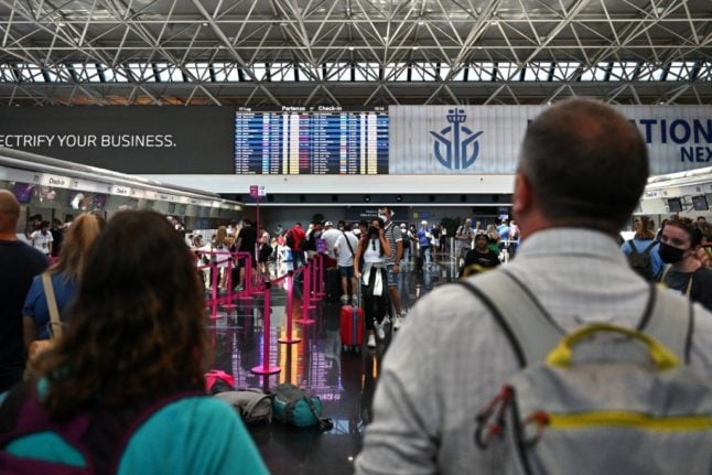 A view of Rome's Fiumicino airport during an airline staff strike in July 2022