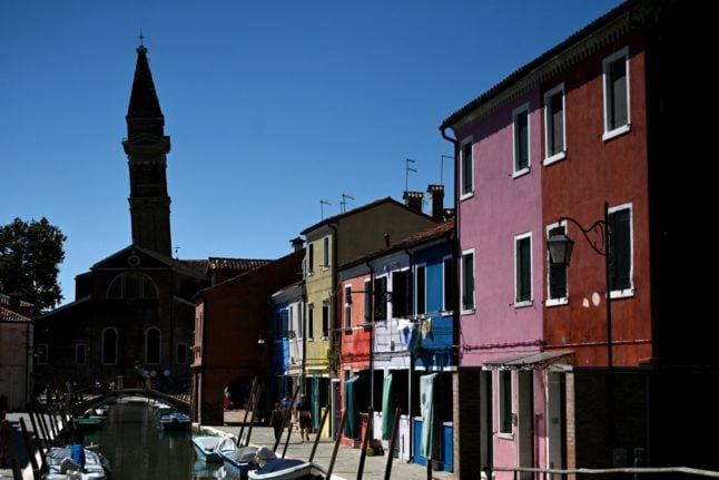 A view of Burano, in the Venetian lagoon, in September 2023