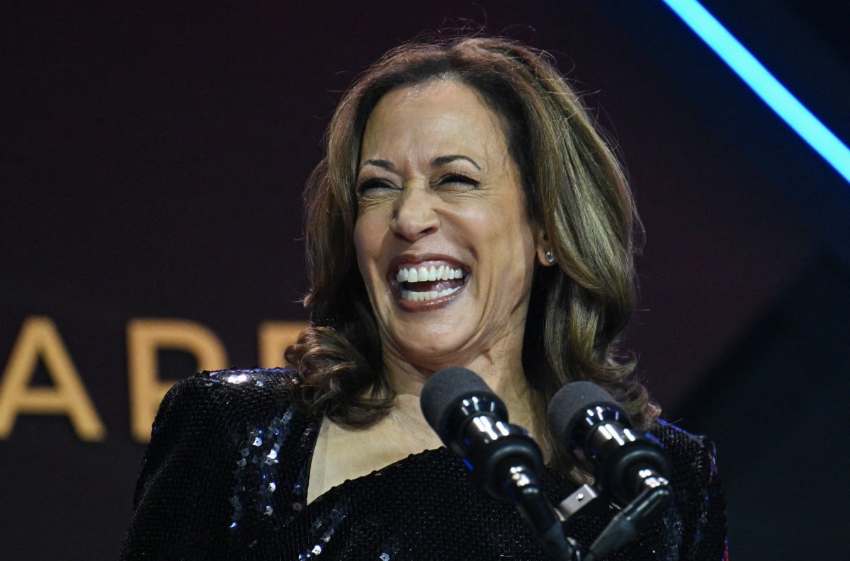 US Vice President and Democratic presidential candidate Kamala Harris speaks during the 2024 Phoenix Awards Dinner at the Washington Convention Center in Washington, DC, on September 14, 2024. 